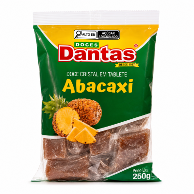 Doce Cristal em Tablete - Abacaxi – 16x250g